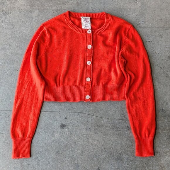 Marithe Francois Girbaud Girls Orange Cardigan Sweater small - Picture 1 of 7